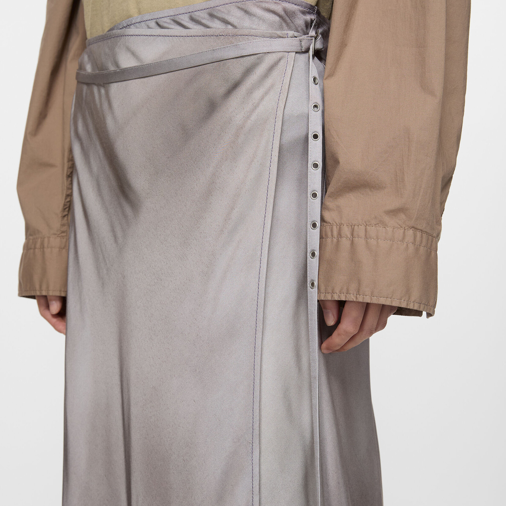 ACNE STUDIOS Satin Wrap Skirt | Multi Grey