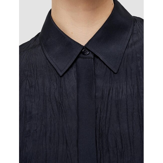 JOSEPH Bold Blouse Habotai Silk, Navy