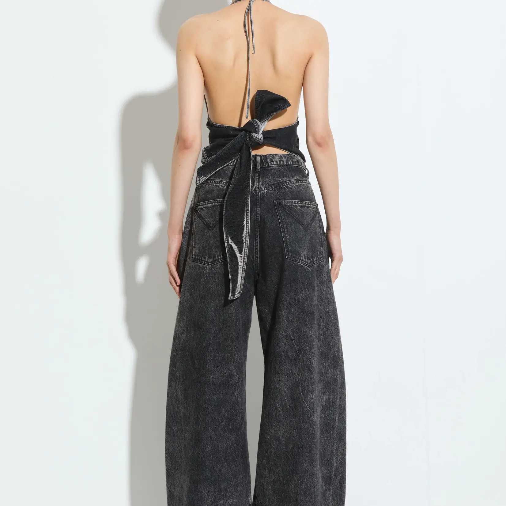 CHRISTIAN WIJNANTS Christian Wijnants Piro Barrel Leg Jeans | Black Bleach Denim