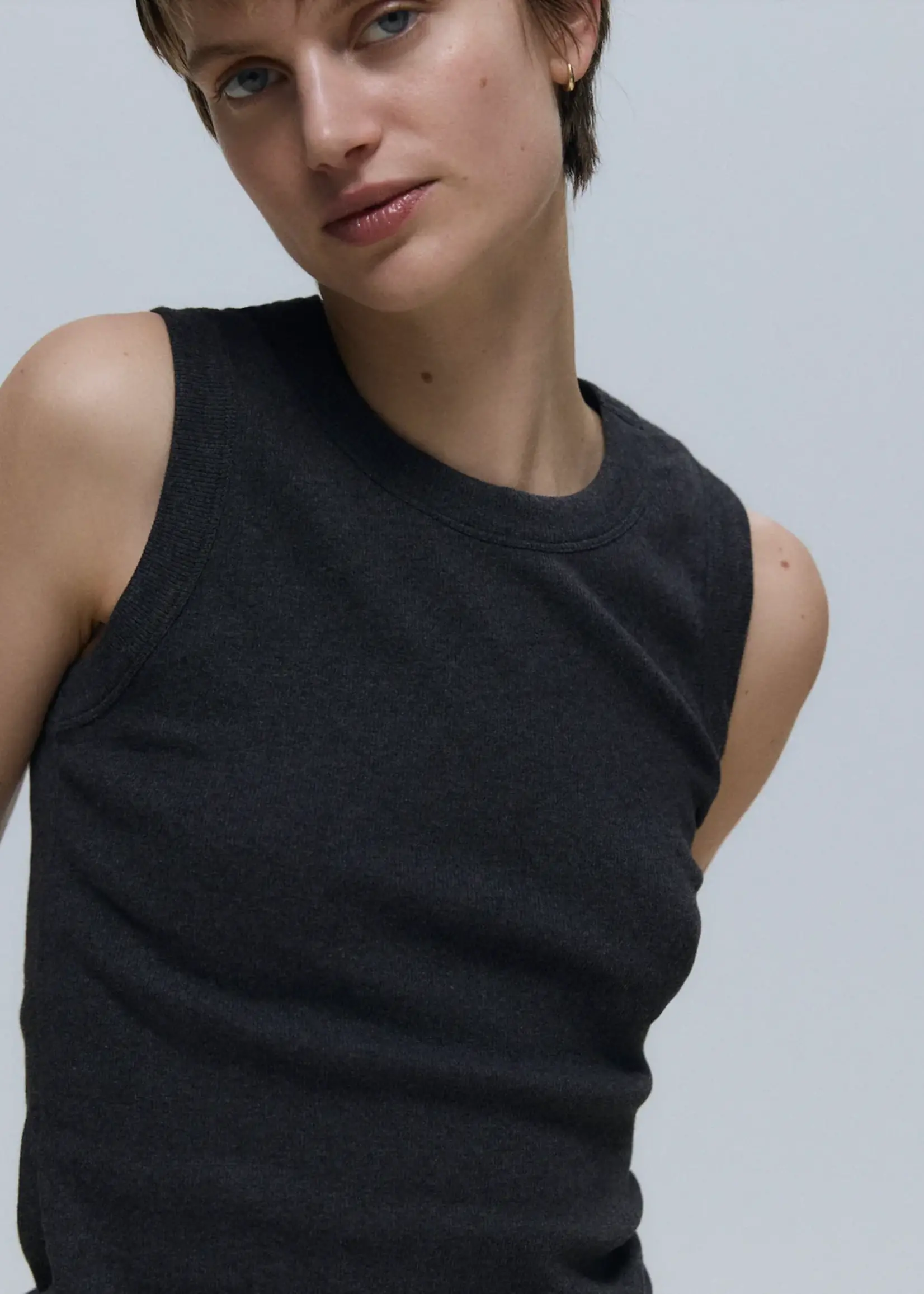 Neeve Neeve The Rania Top | Dark Grey Melange