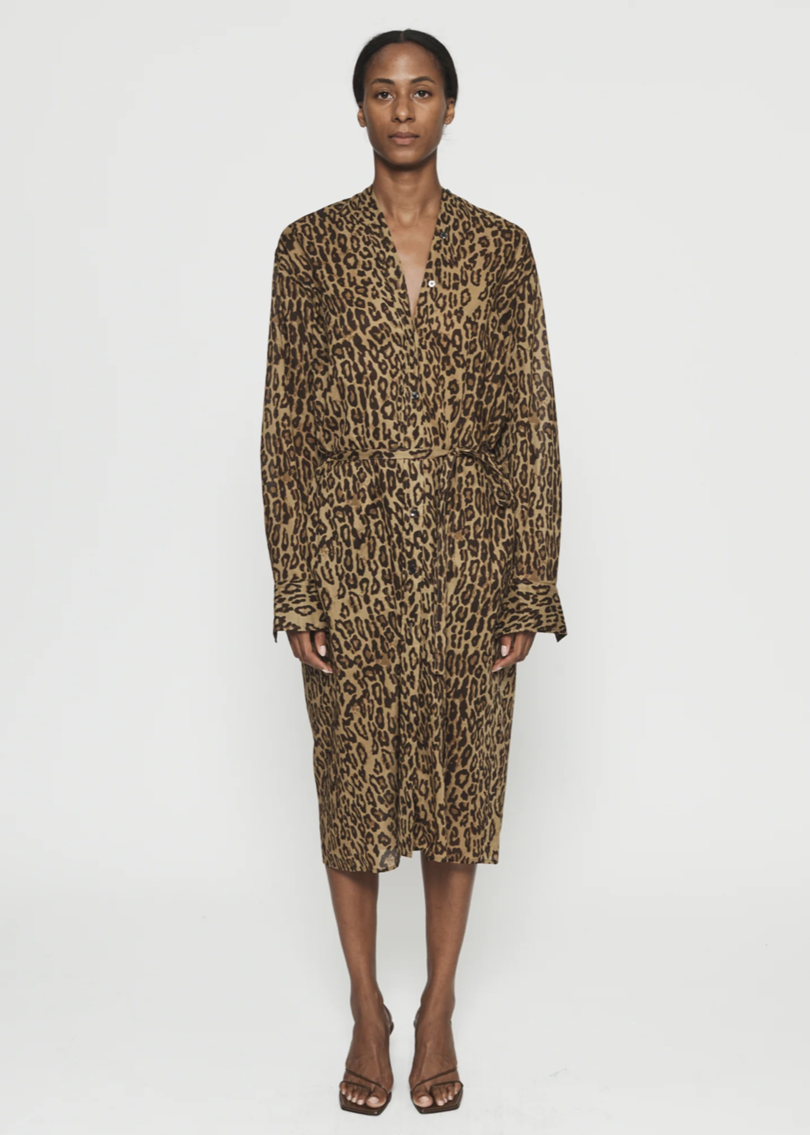 6397 Collarless Shirtdress | Leopard