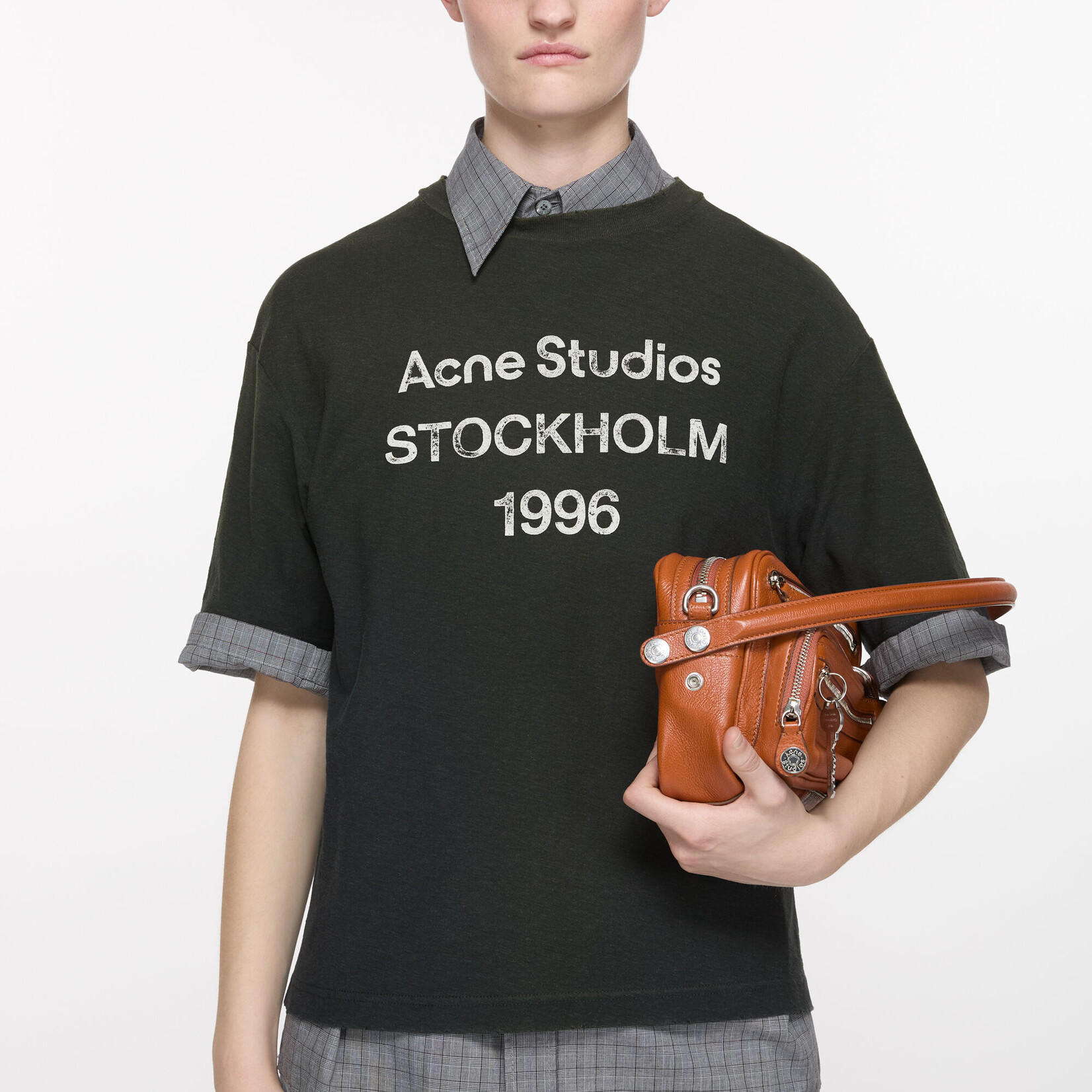 ACNE STUDIOS Acne studios logo tee ,faded black