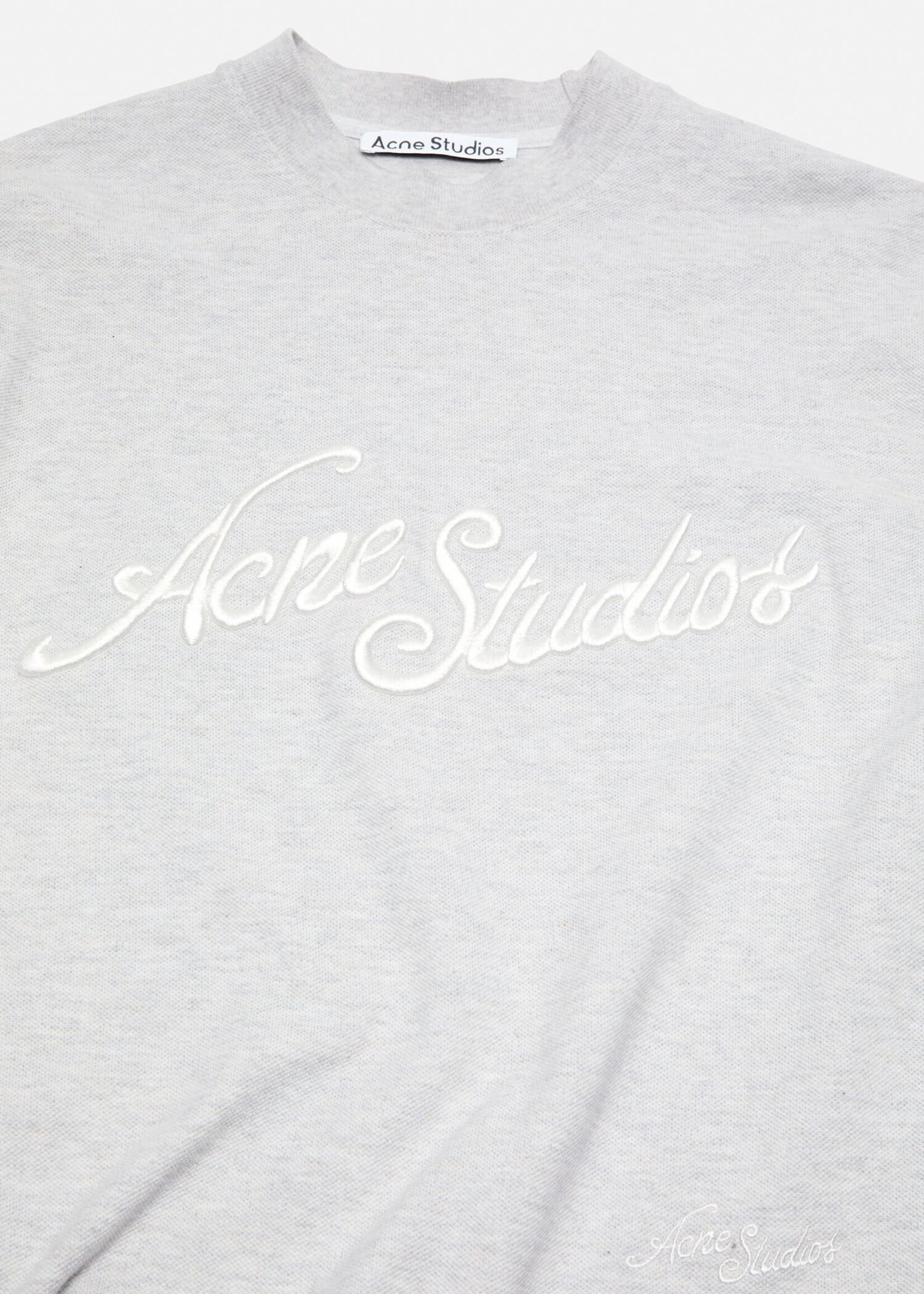 ACNE STUDIOS Acne studios embroided logo tee,pale grey melange