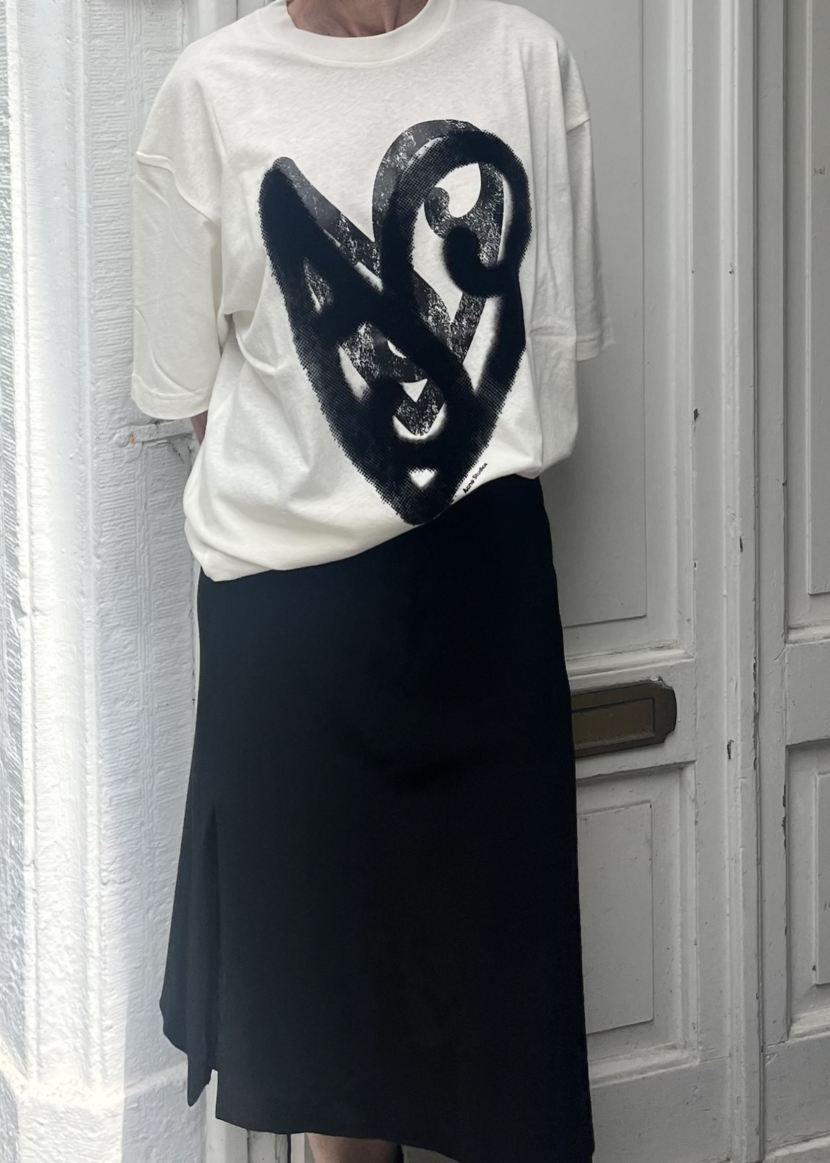 ACNE STUDIOS Acne studios logo tee, relaxed fit ,white