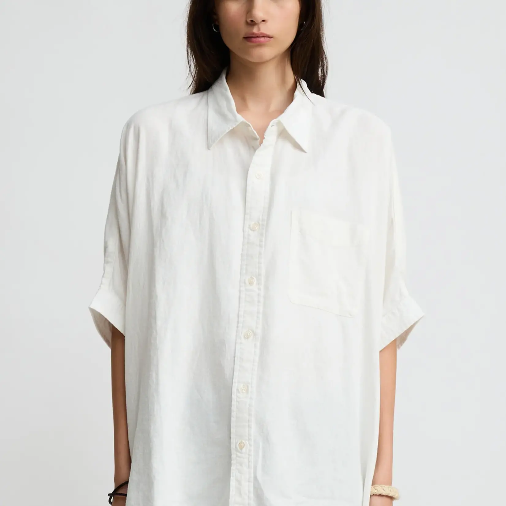 DENIMIST Denimist Boxy Cuffed Shirt | White