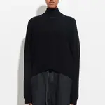 CHRISTIAN WIJNANTS Kasplya Plisse Rib Sweater with Drop Shoulders | Black