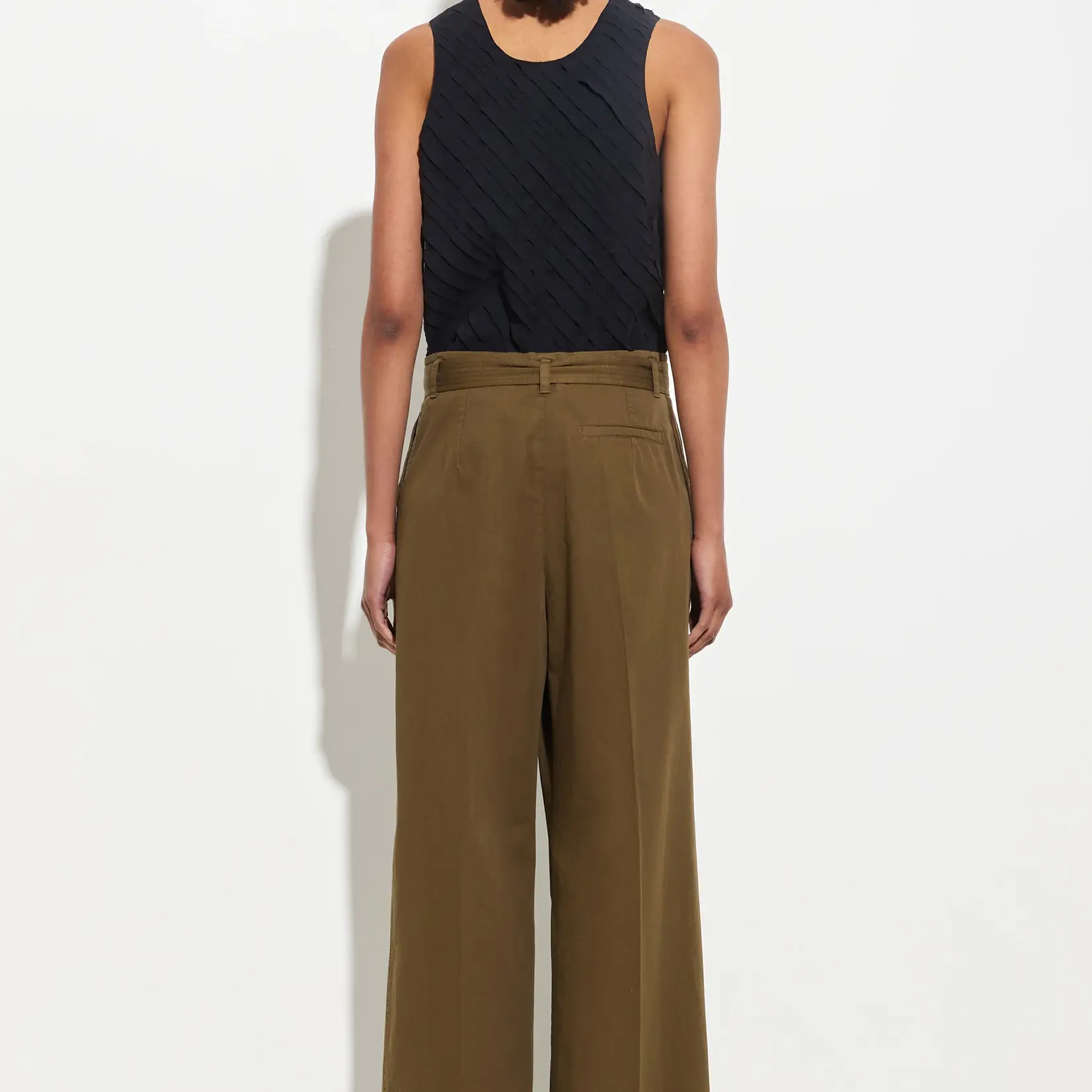 CHRISTIAN WIJNANTS Christian Wijnants paradisa garment dyed pleated trousers with belt,olive