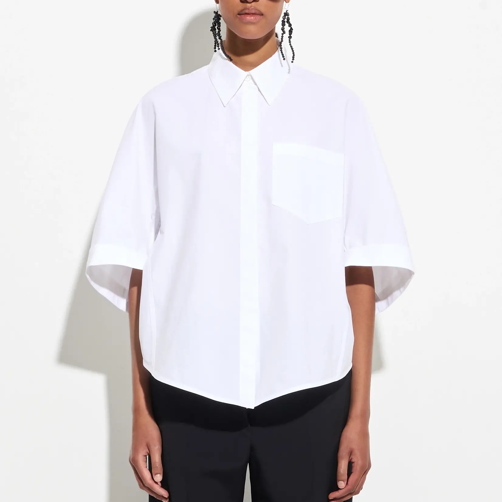 CHRISTIAN WIJNANTS Christian Wijnants tialle cropped puff sleeve shirt ,white