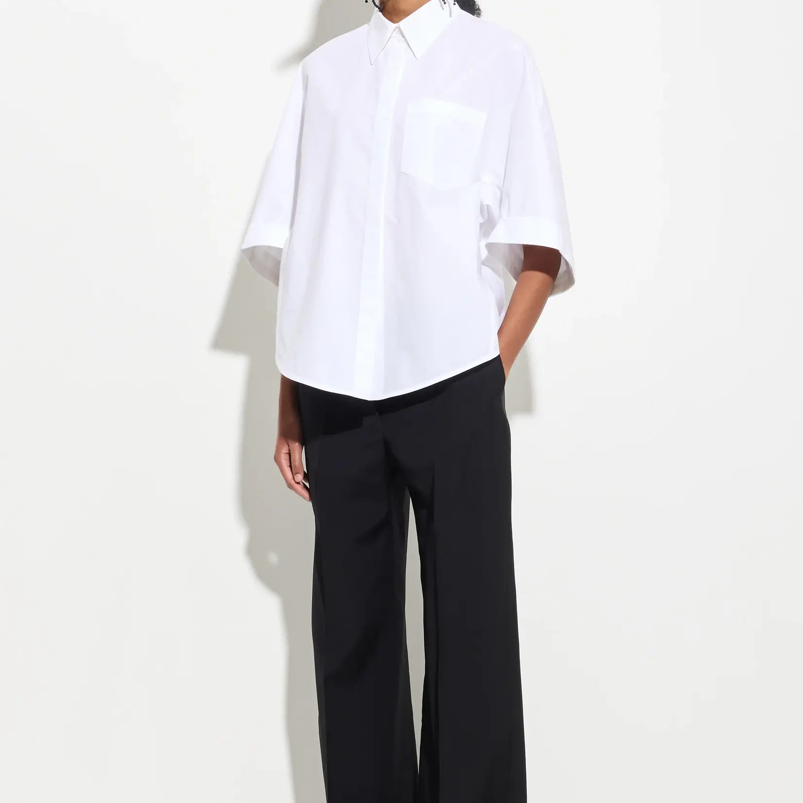CHRISTIAN WIJNANTS Christian Wijnants tialle cropped puff sleeve shirt ,white