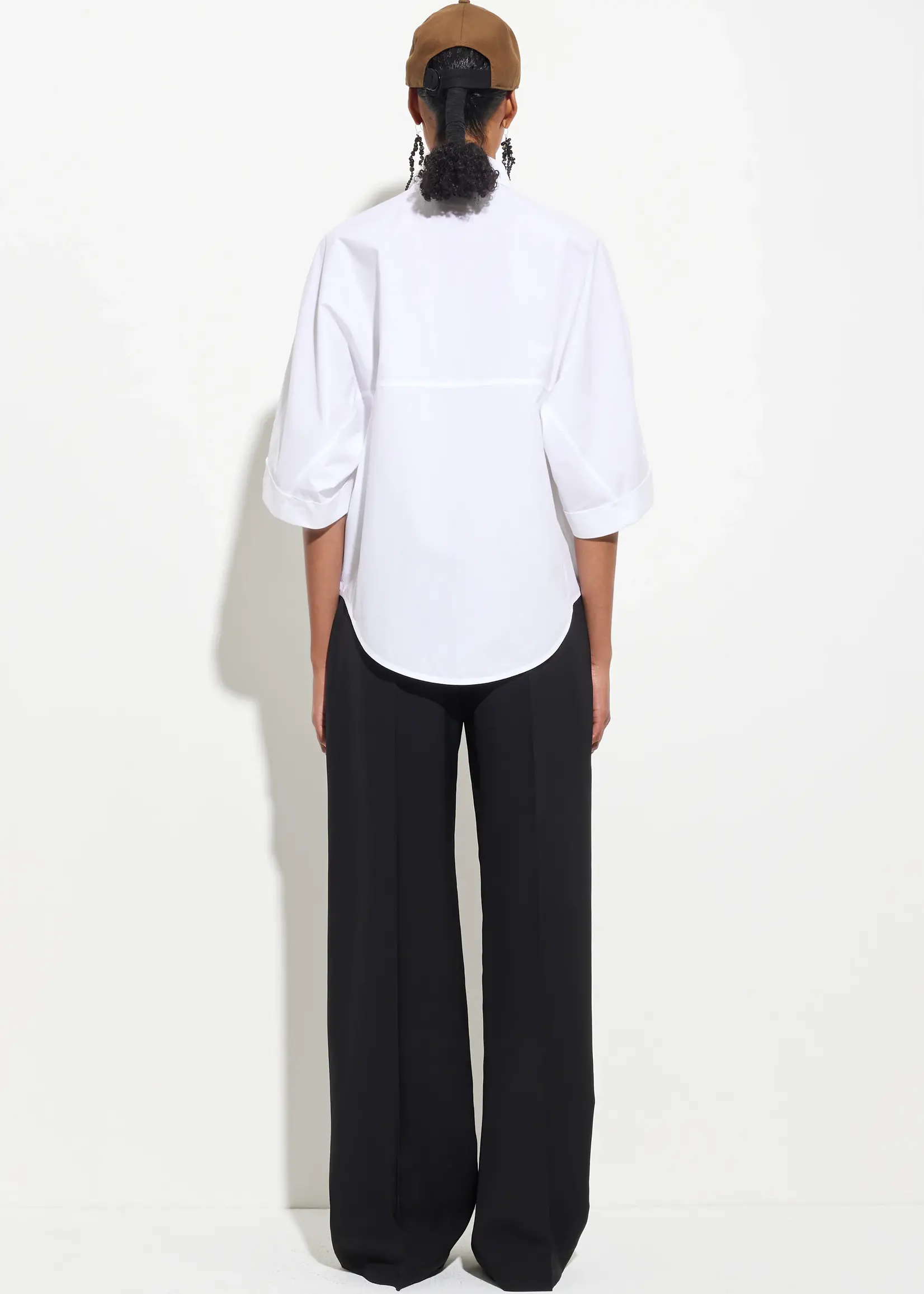 CHRISTIAN WIJNANTS Christian Wijnants Tialle Cropped Puff Sleeve Shirt | White
