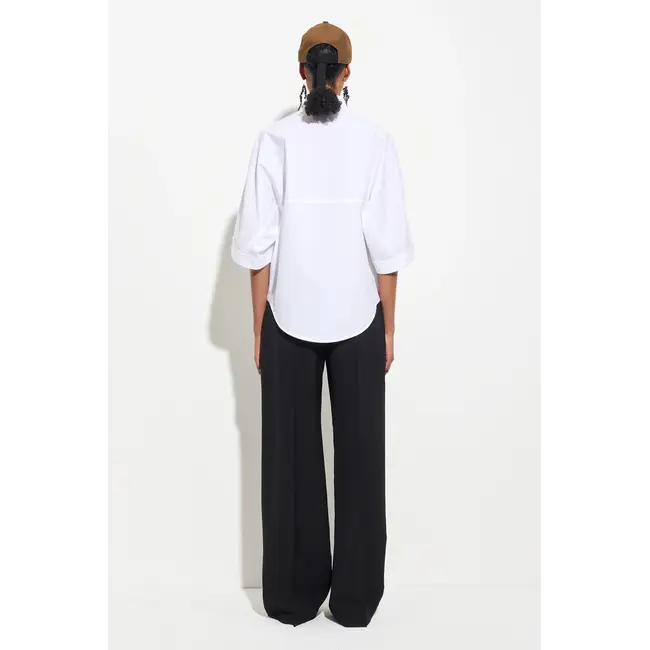 Christian Wijnants Tialle Cropped Puff Sleeve Shirt | White