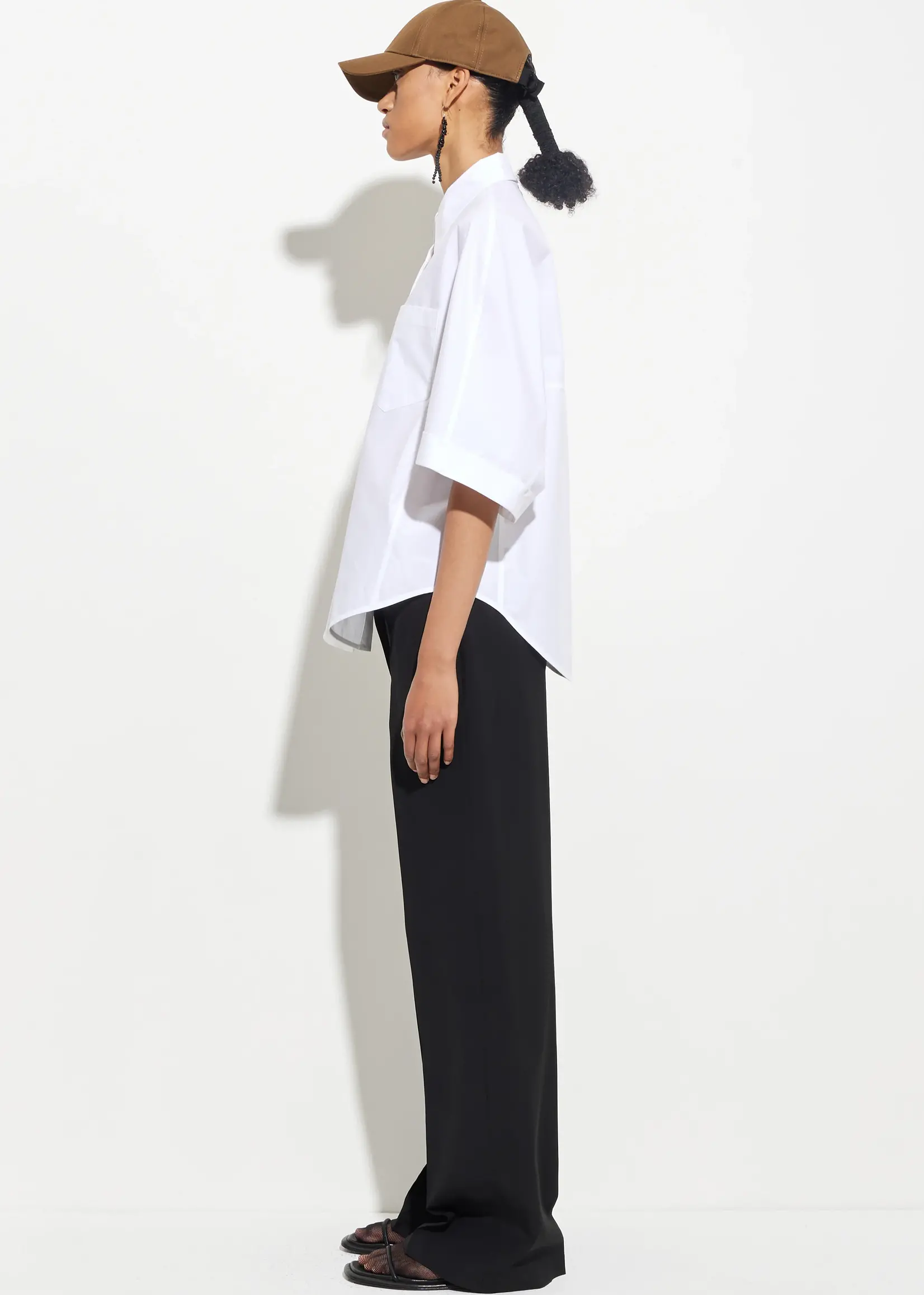 CHRISTIAN WIJNANTS Christian Wijnants Tialle Cropped Puff Sleeve Shirt | White