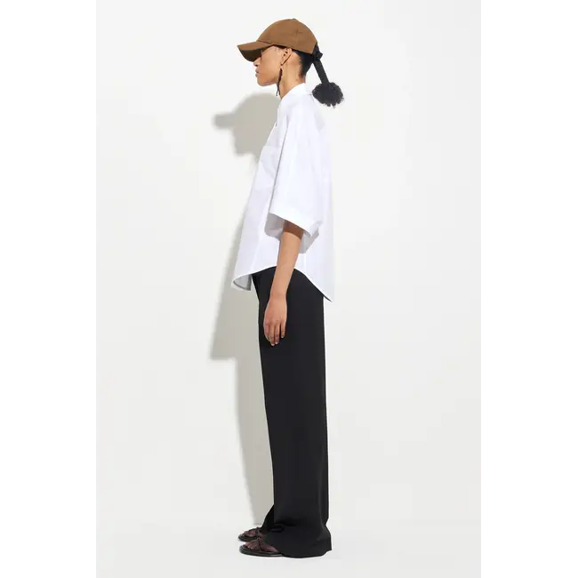 Christian Wijnants Tialle Cropped Puff Sleeve Shirt | White