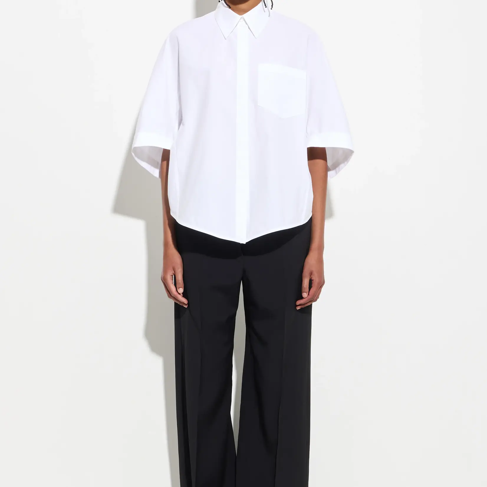 CHRISTIAN WIJNANTS Christian Wijnants tialle cropped puff sleeve shirt ,white