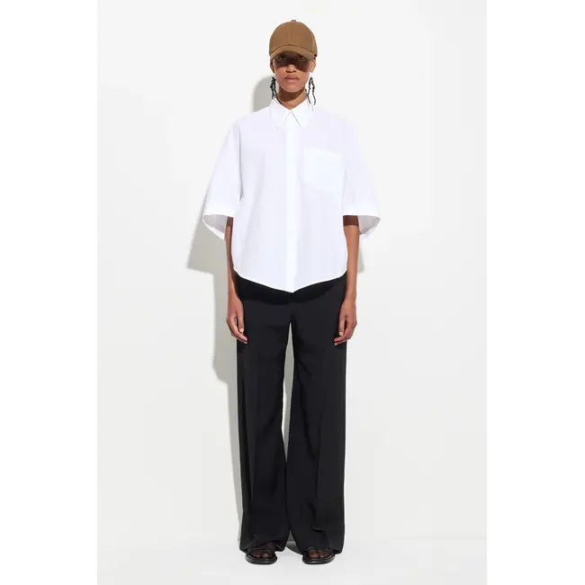 Christian Wijnants Tialle Cropped Puff Sleeve Shirt | White