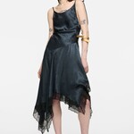 Acne studios satin lace dress ,petrol