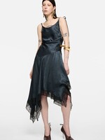 Acne studios satin lace dress ,petrol