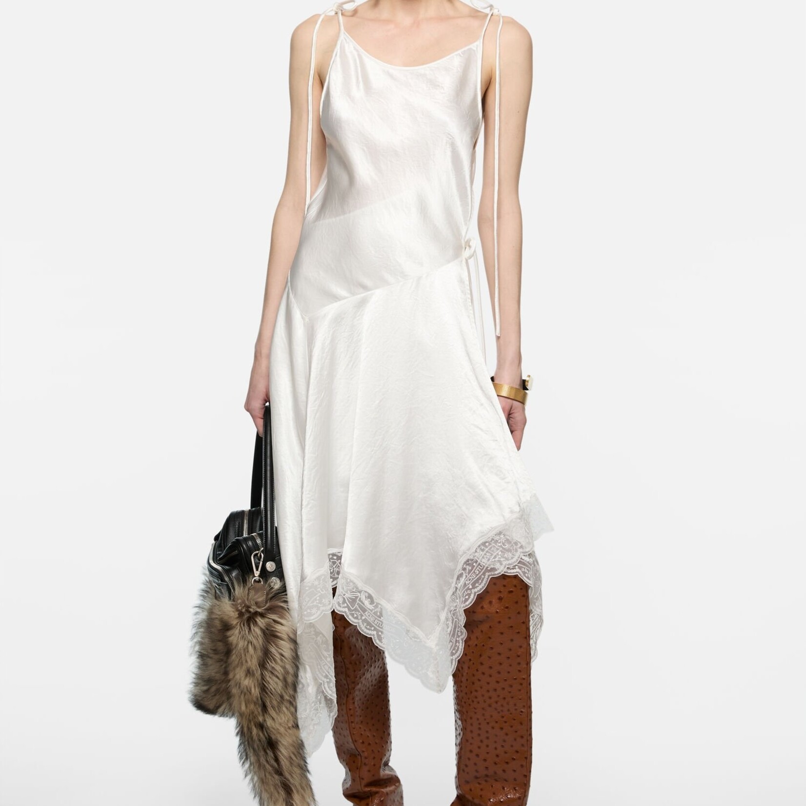 ACNE STUDIOS Acne studios satin lace dress ,white
