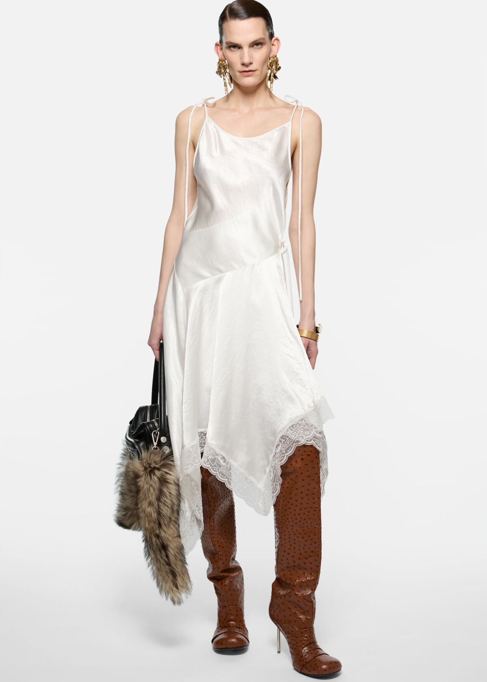 ACNE STUDIOS Acne studios satin lace dress ,white