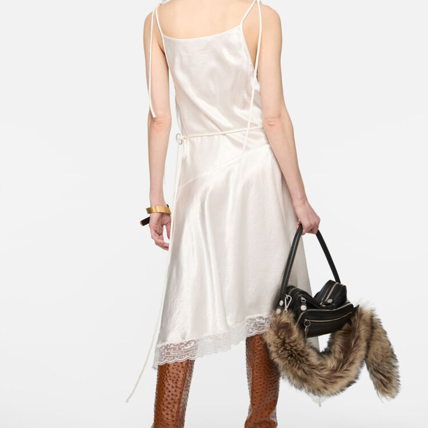 ACNE STUDIOS Acne studios satin lace dress ,white