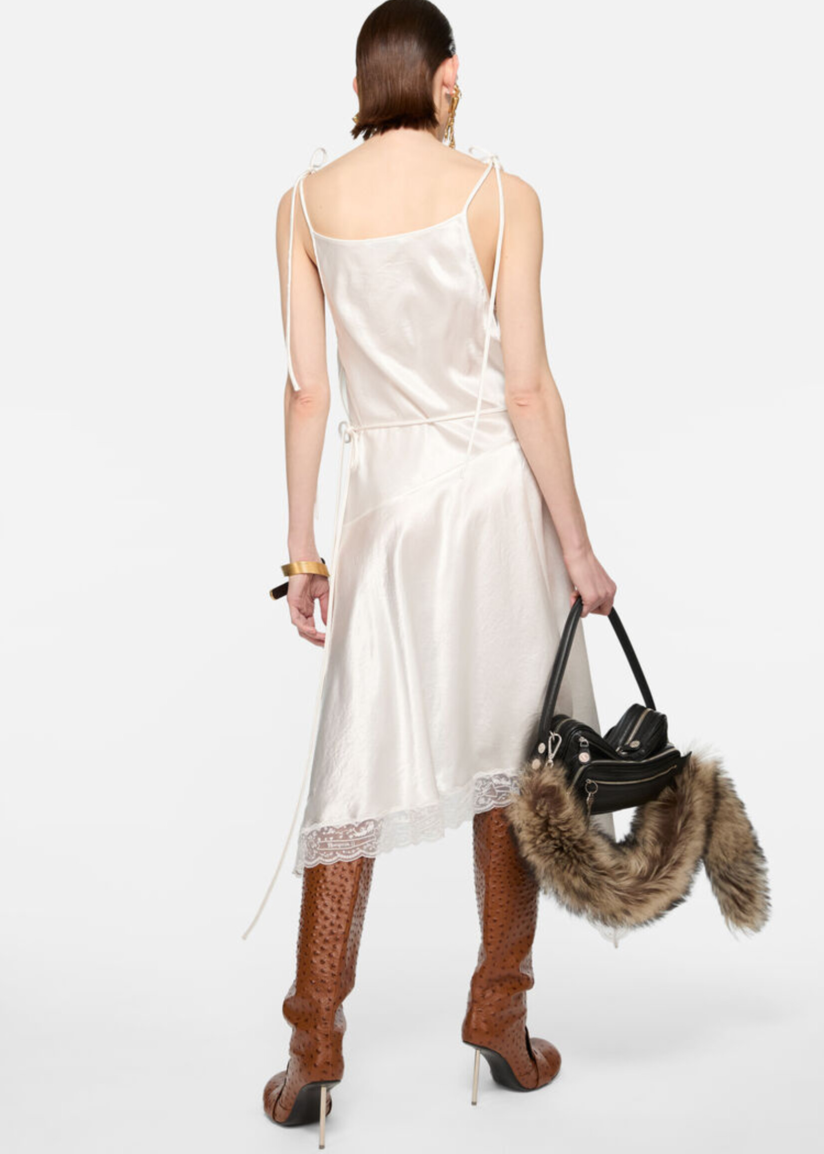 ACNE STUDIOS Acne studios satin lace dress ,white
