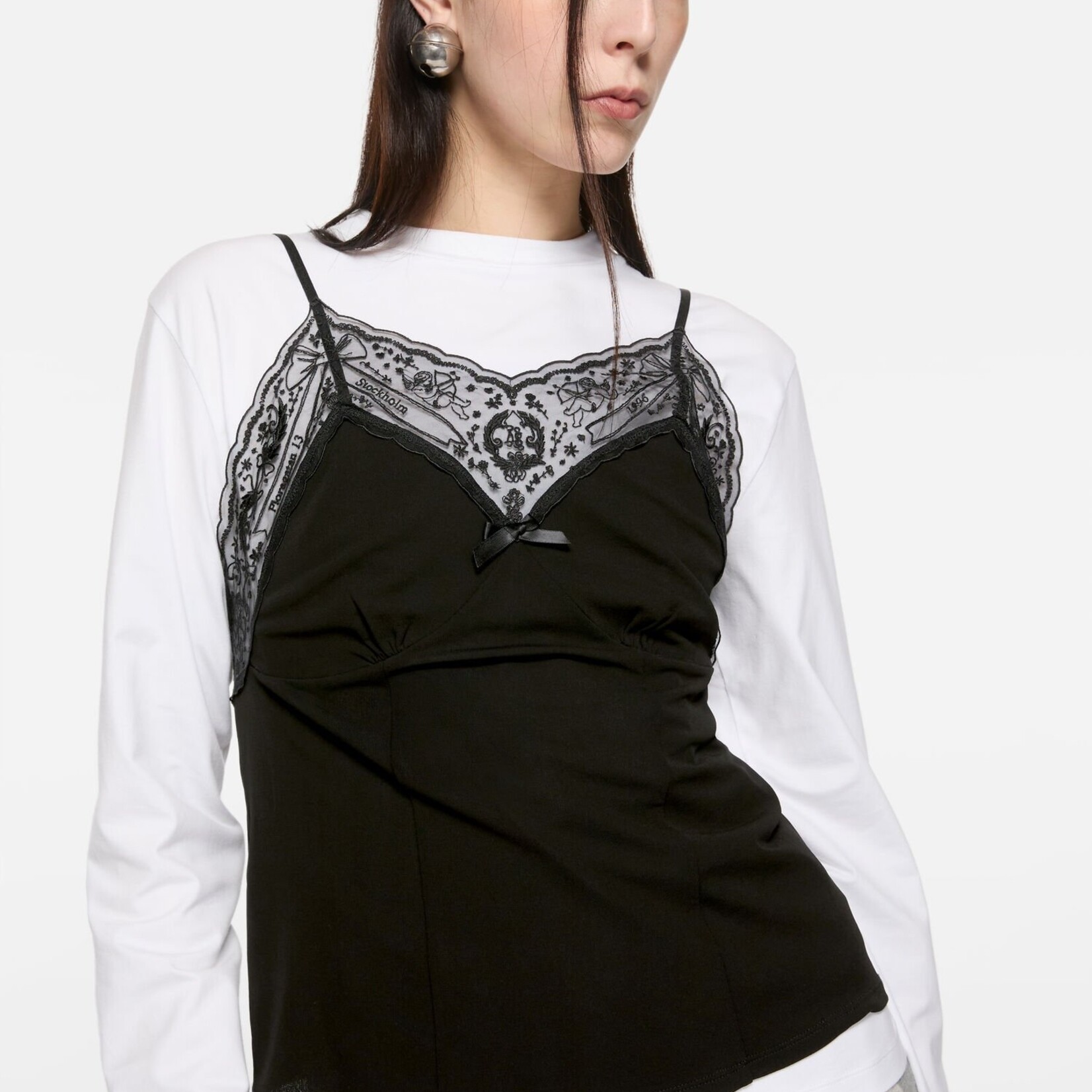 ACNE STUDIOS Acne studios lace strap blouse , black 36
