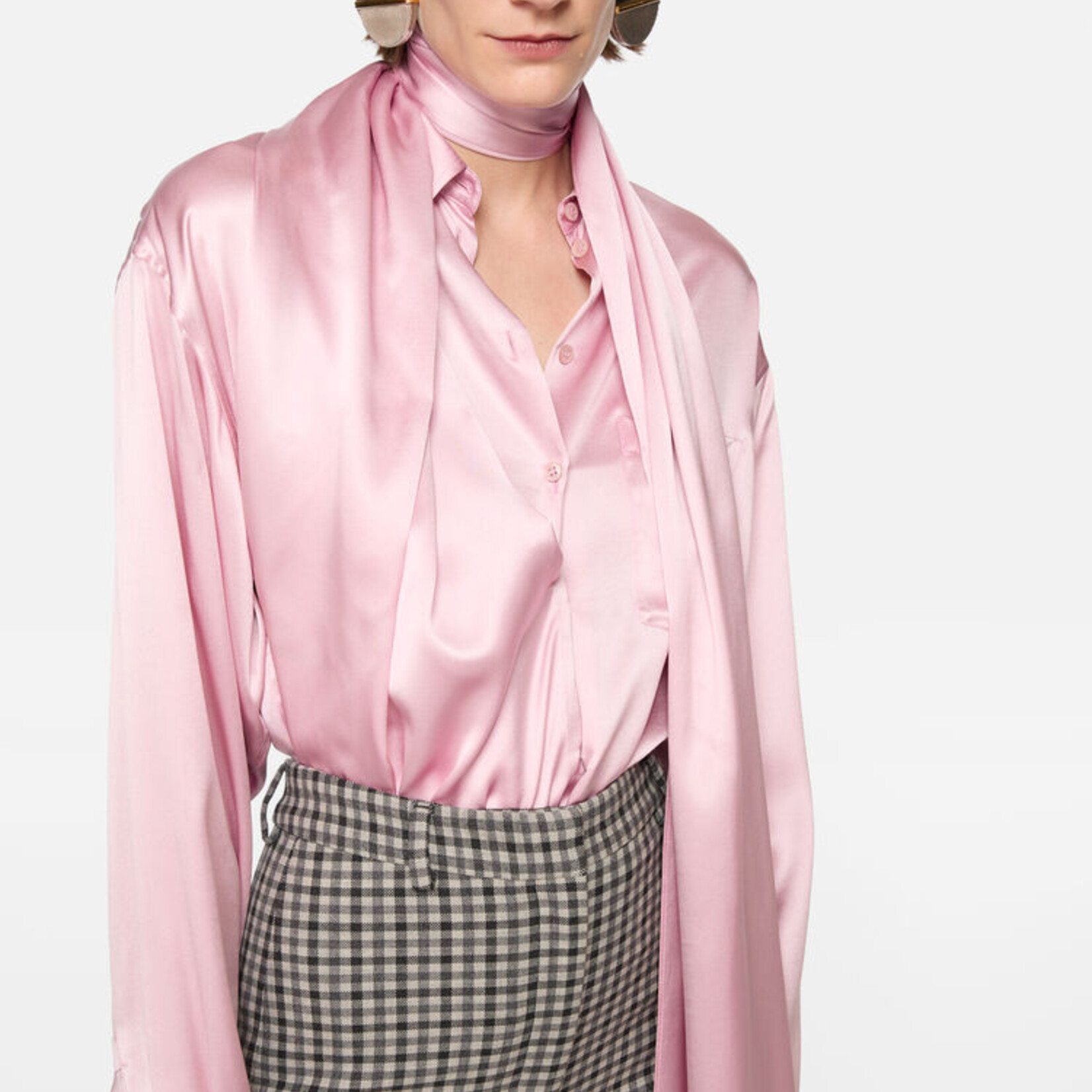 ACNE STUDIOS Acne studios layered satin blouse,pastel pink