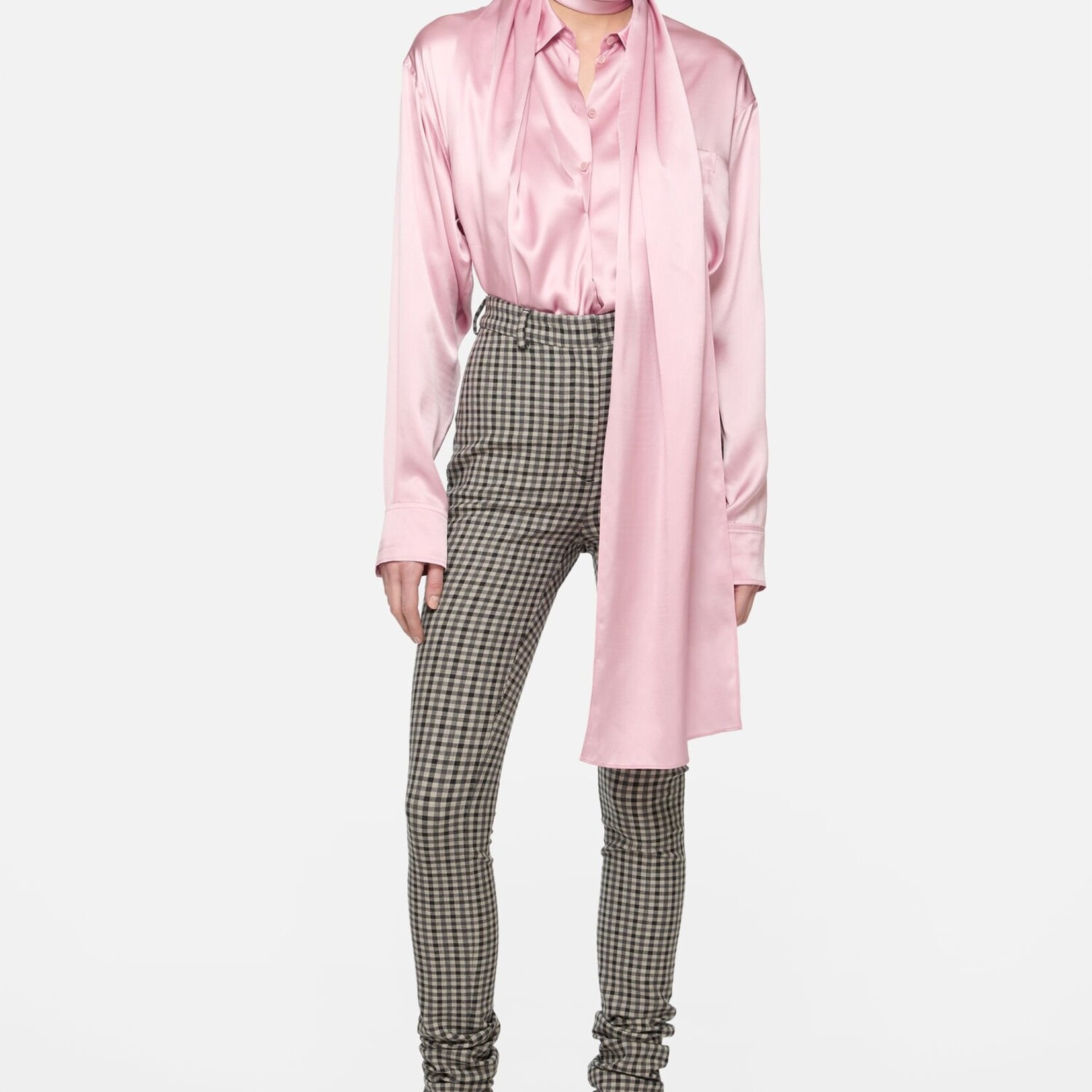 ACNE STUDIOS Acne studios layered satin blouse,pastel pink