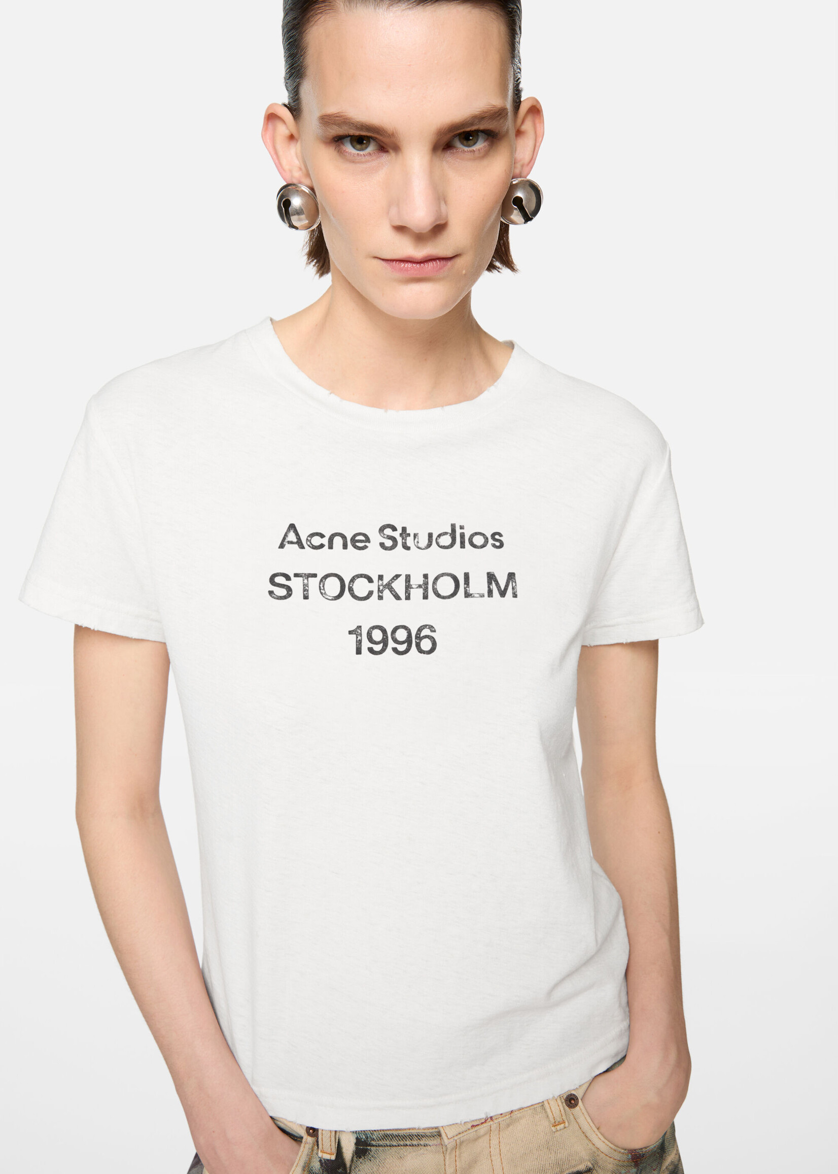 ACNE STUDIOS Acne studios logo t shirt ,off white