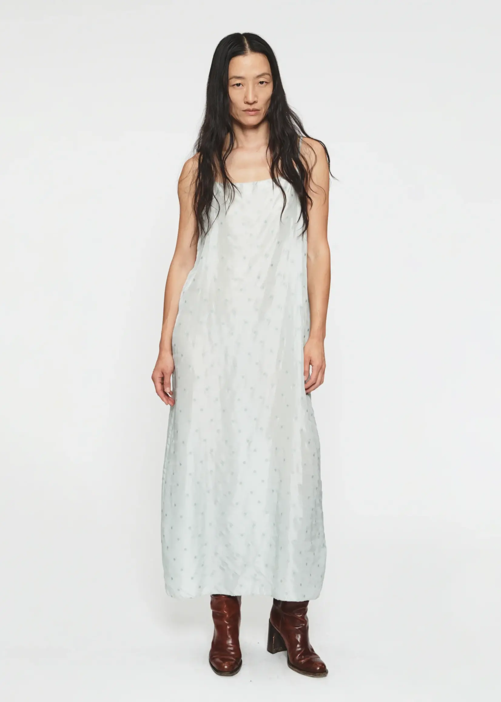 6397 6397 Embroided Dot Apron Dress | Chlorine