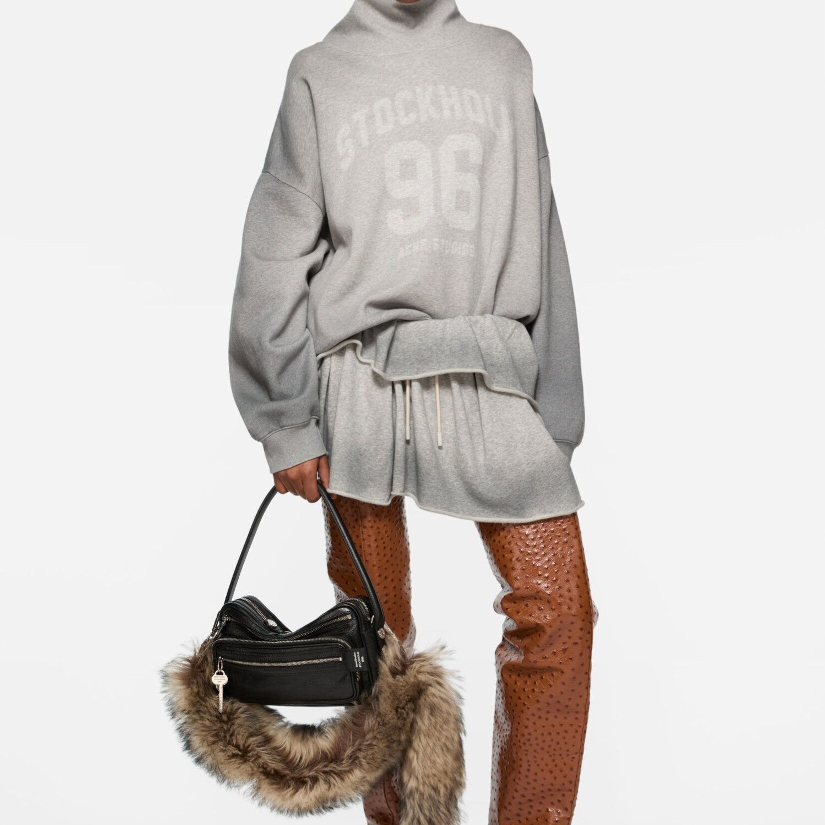 ACNE STUDIOS Acne studios fleece skirt ,grey melange