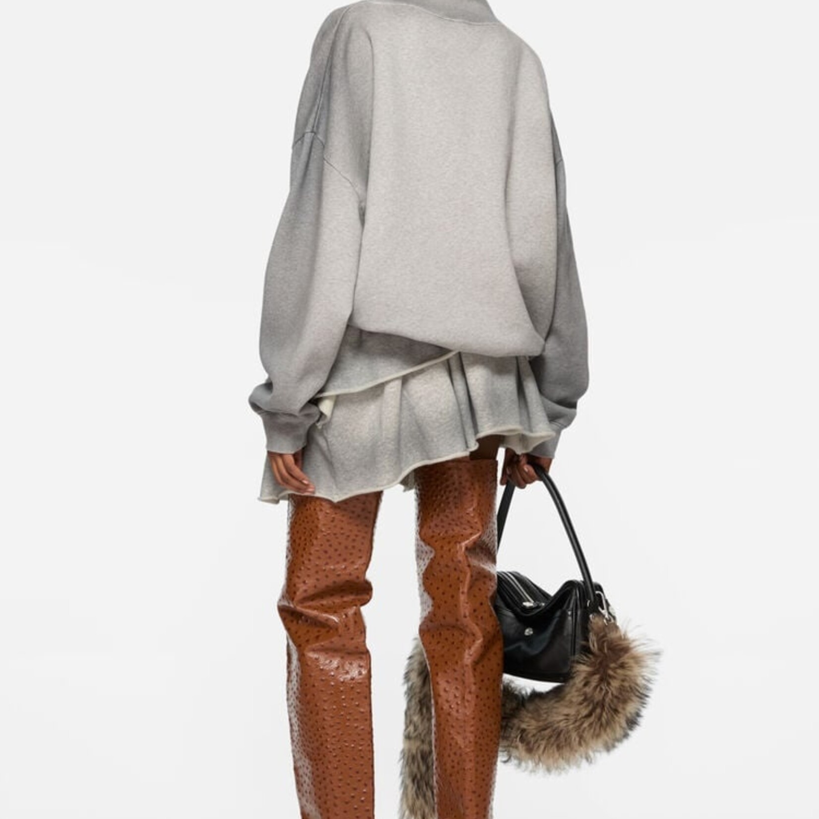 ACNE STUDIOS Acne studios fleece skirt ,grey melange