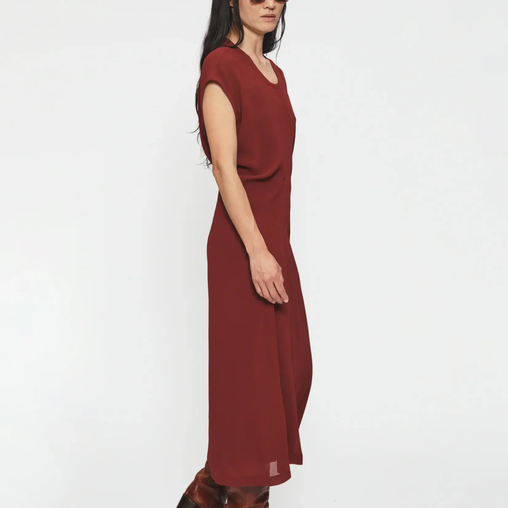 6397 6397 s-curve  dress,bordeaux