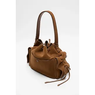 ACNE STUDIOS Acne Studios Multi Pocket Bucket Suede | Cognac Brown