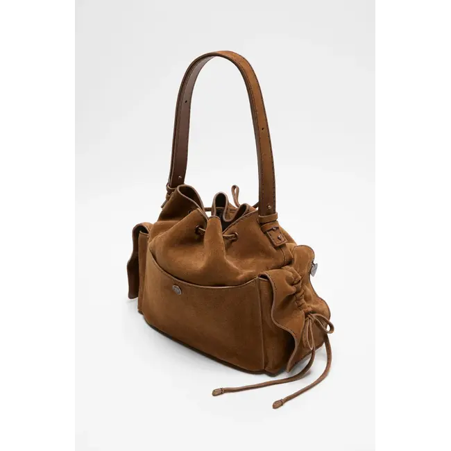 ACNE STUDIOS Acne Studios Multi Pocket Bucket Suede | Cognac Brown