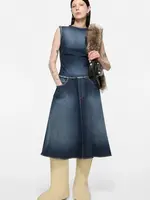 ACNE STUDIOS Acne studios layered denim midi dress,dark blue