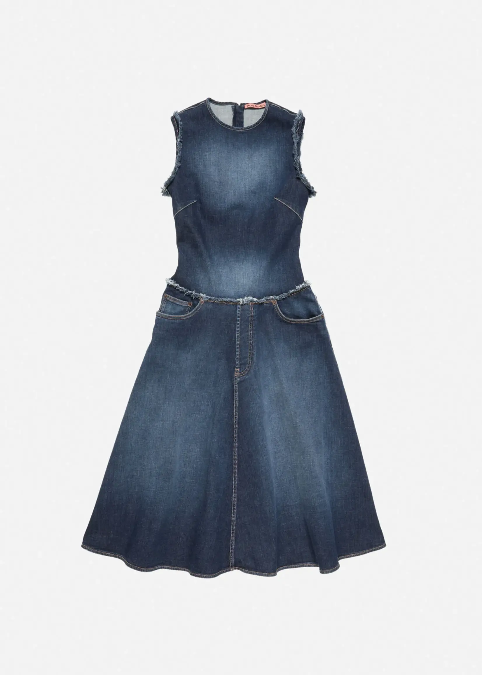 ACNE STUDIOS Acne studios layered denim midi dress,dark blue