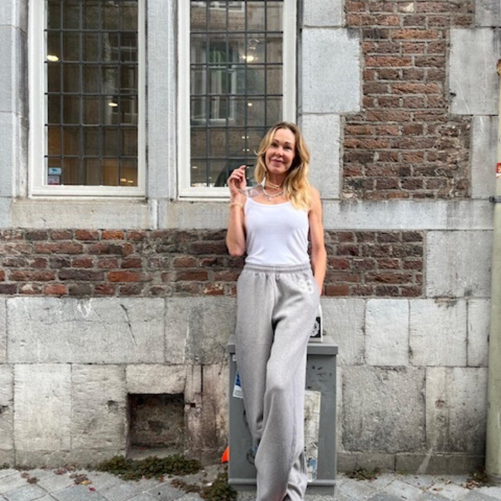 ACNE STUDIOS Acne studios cotton logo sweatpants,grey melang