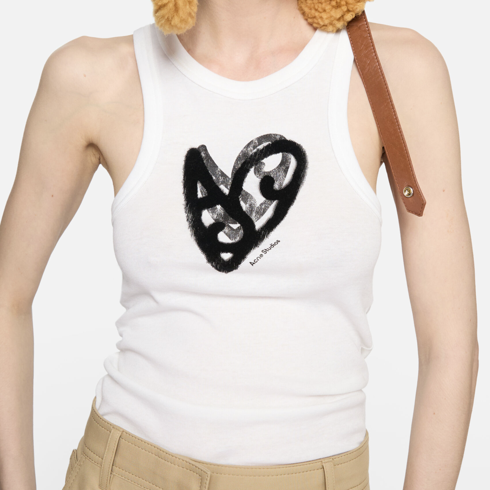 ACNE STUDIOS Acne studios logo tank top, white