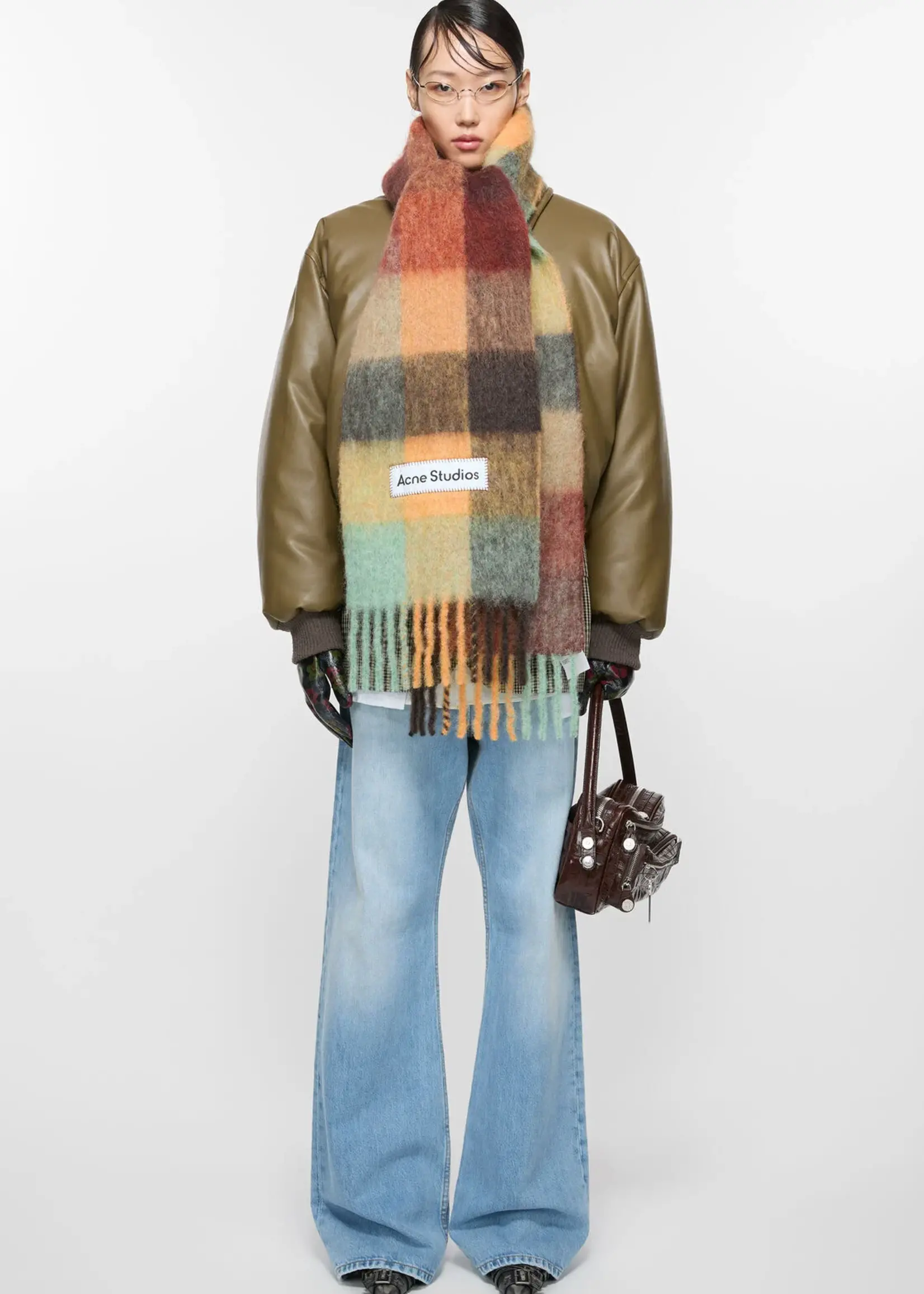 ACNE STUDIOS Acne Studios Scarf | chestnut/ brown / yellow/ green