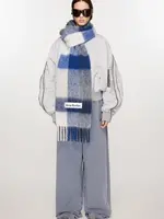 ACNE STUDIOS Acne Studios Scarf | white/ grey / royal blue