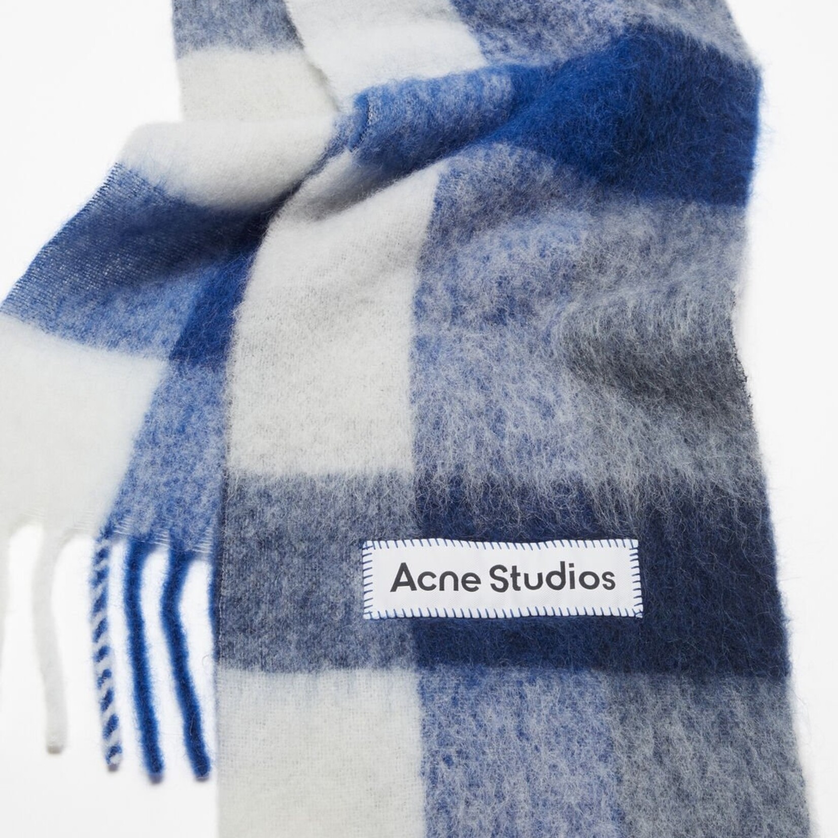 ACNE STUDIOS Acne Studios Scarf | white/ grey / royal blue