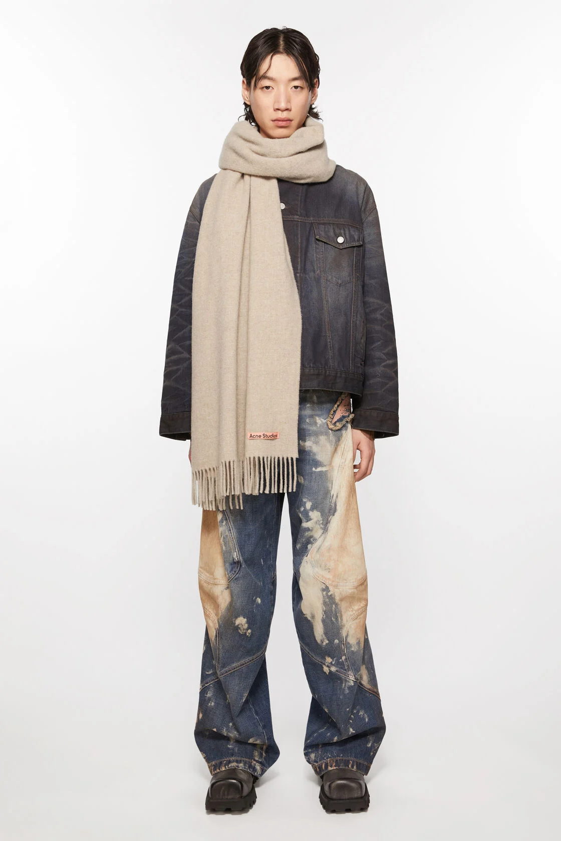 Oatmeal Acne Studios Canada Wool Scarf ACNE STUDIOS Canada Oatmeal