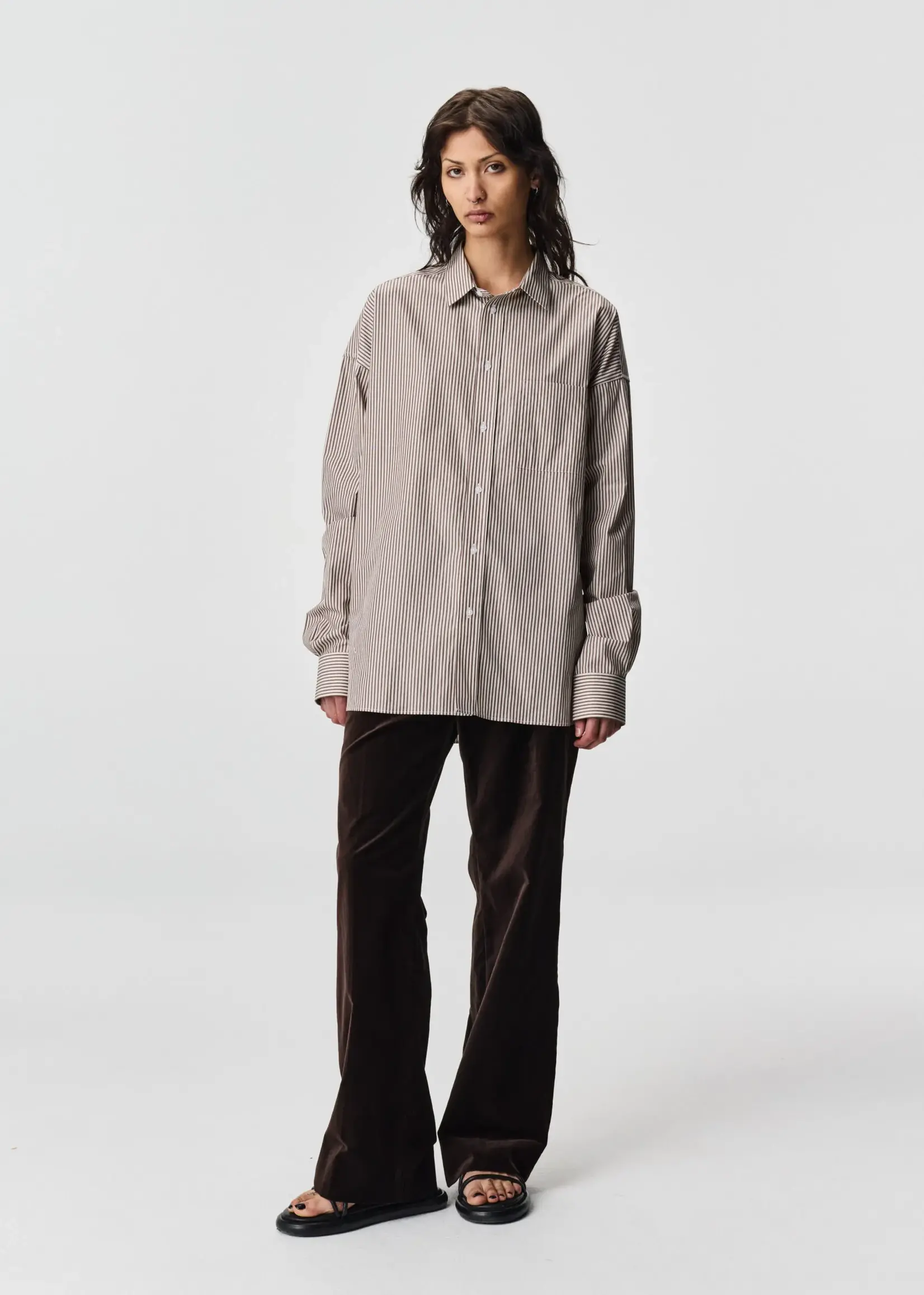 ADNYM Adnym Rahm Shirt | Brown Sripe