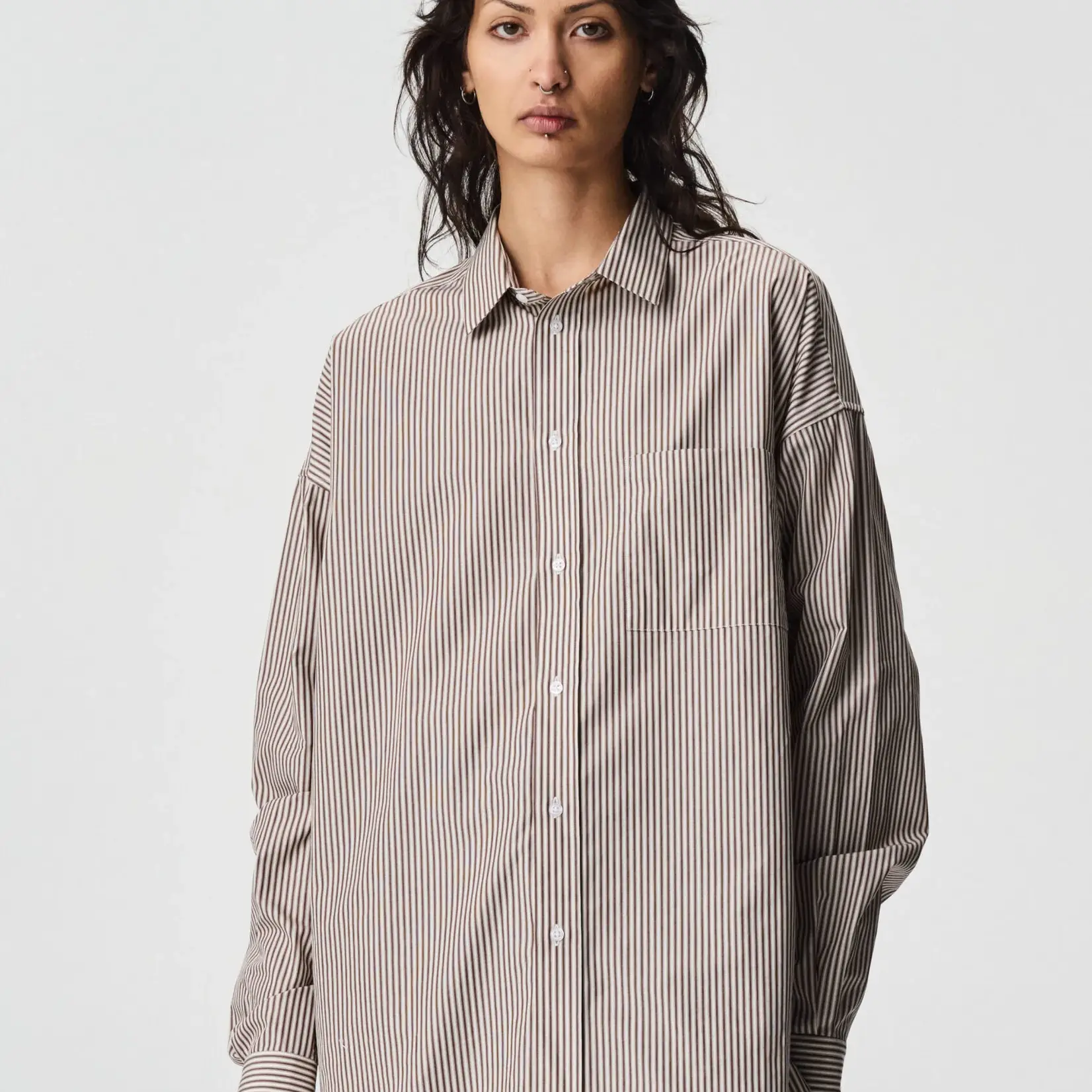 ADNYM Adnym Rahm Shirt Brown Sripe