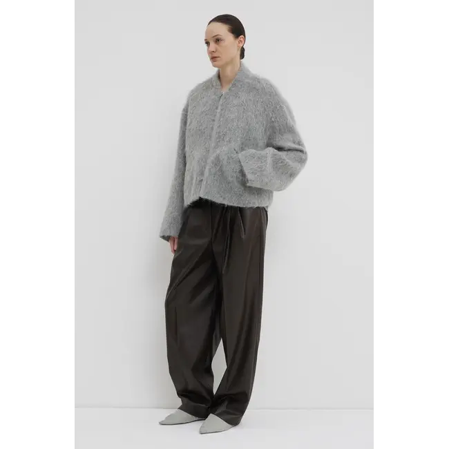 Christian Wijnants Juli Short Mohair Bomber Jacket | Grey Mohair
