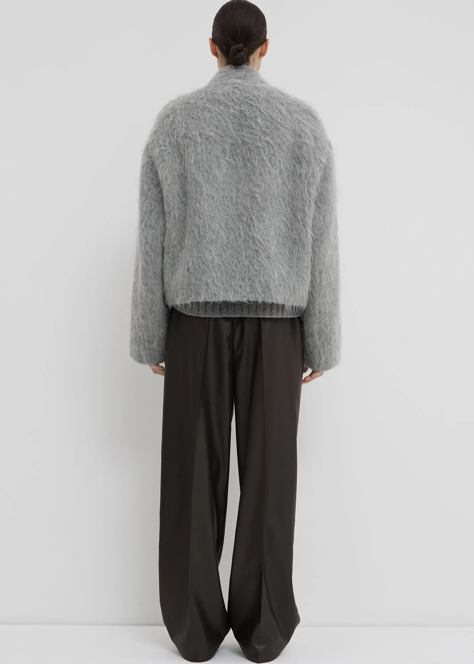 CHRISTIAN WIJNANTS Christian Wijnants Juli Short Mohair Bomber Jacket | Grey Mohair