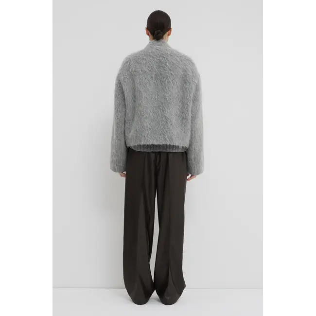 Christian Wijnants Juli Short Mohair Bomber Jacket | Grey Mohair