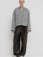 CHRISTIAN WIJNANTS Christian Wijnants Juli short mohair bomber Jacket|grey mohair