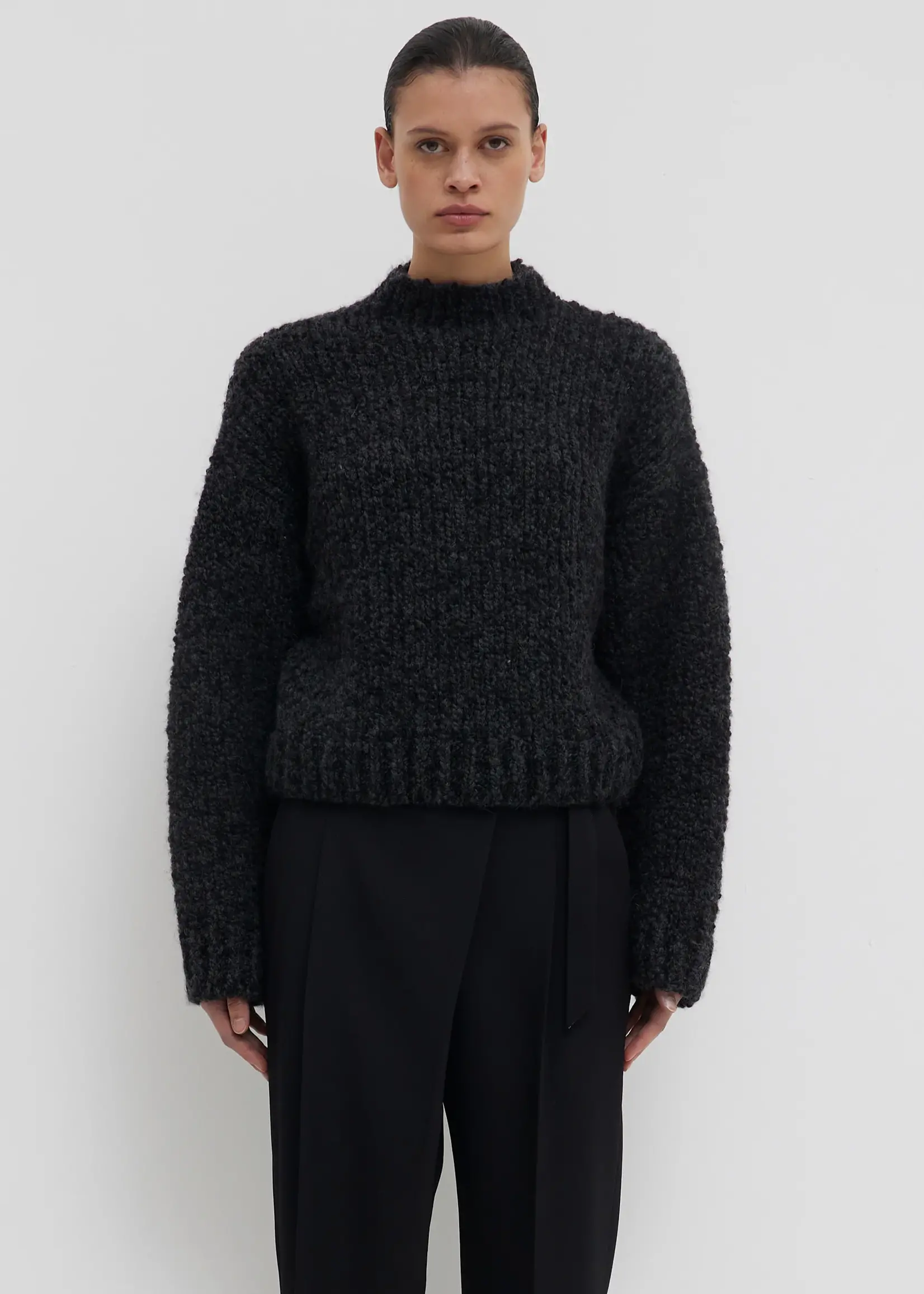 CHRISTIAN WIJNANTS Christian Wijnants Kenzia Chunky Boucle Sweater | Anthracite